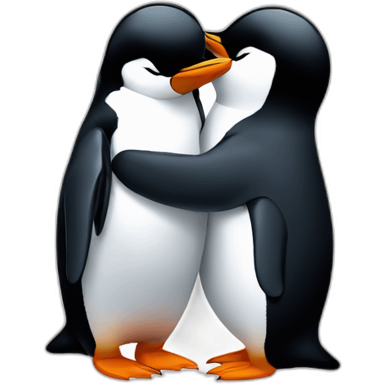 Penguin hug emoji