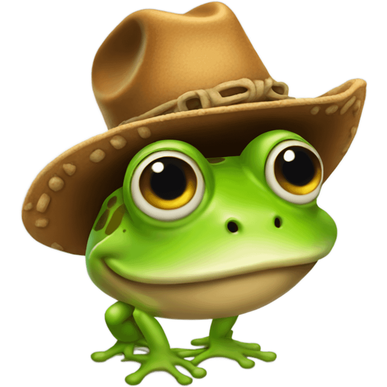 frog with a cowboy hat emoji