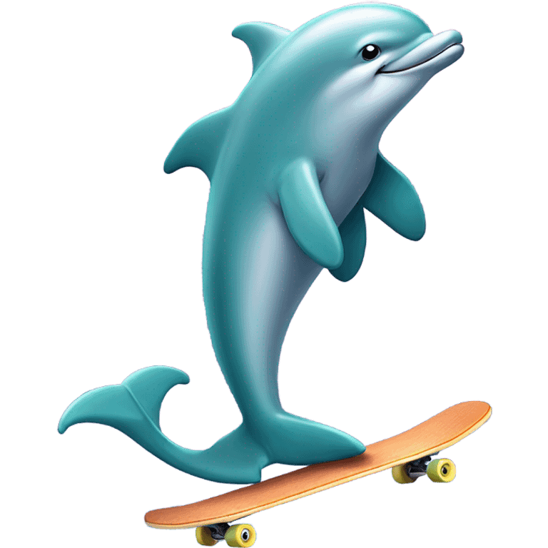 Dolphin skateboarding  emoji