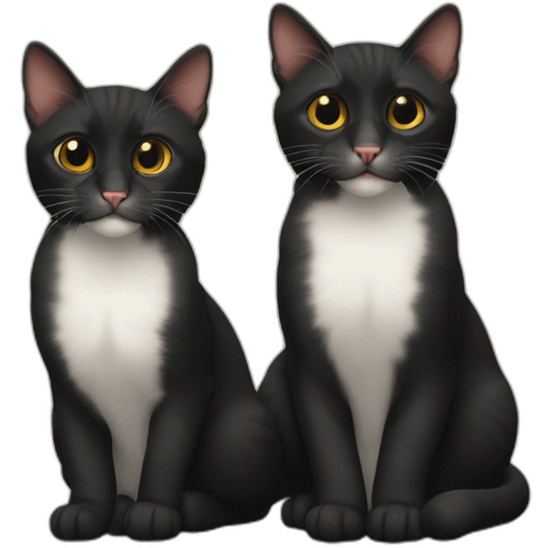 two-cats-bengali-cat-cat-black-kitten-together emoji