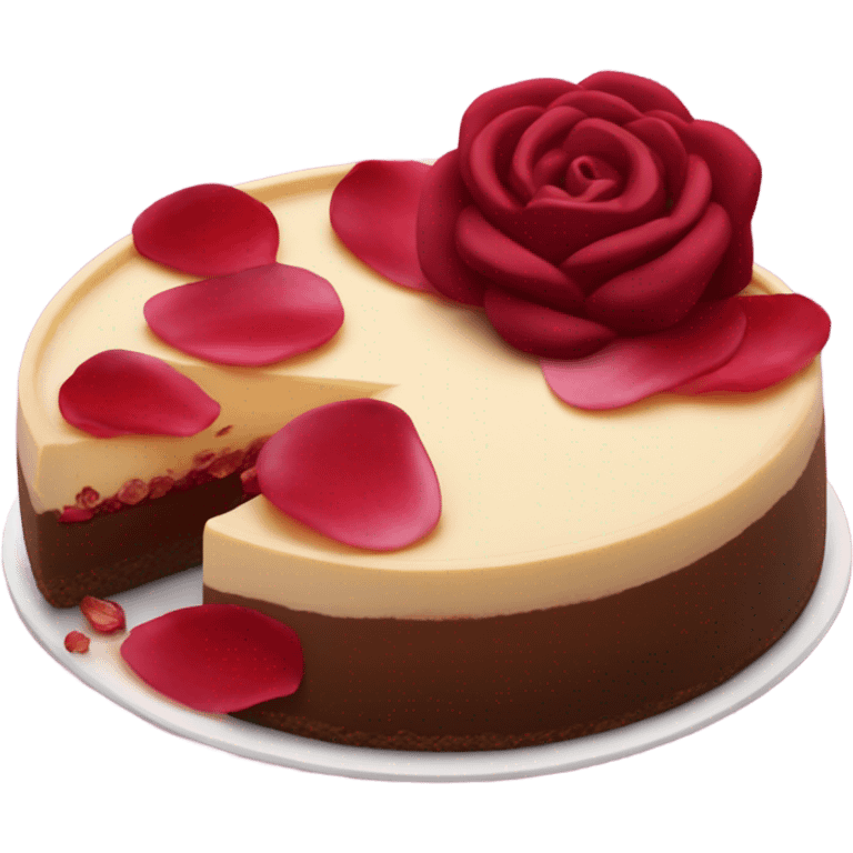 Dark red Rose cheesecake emoji