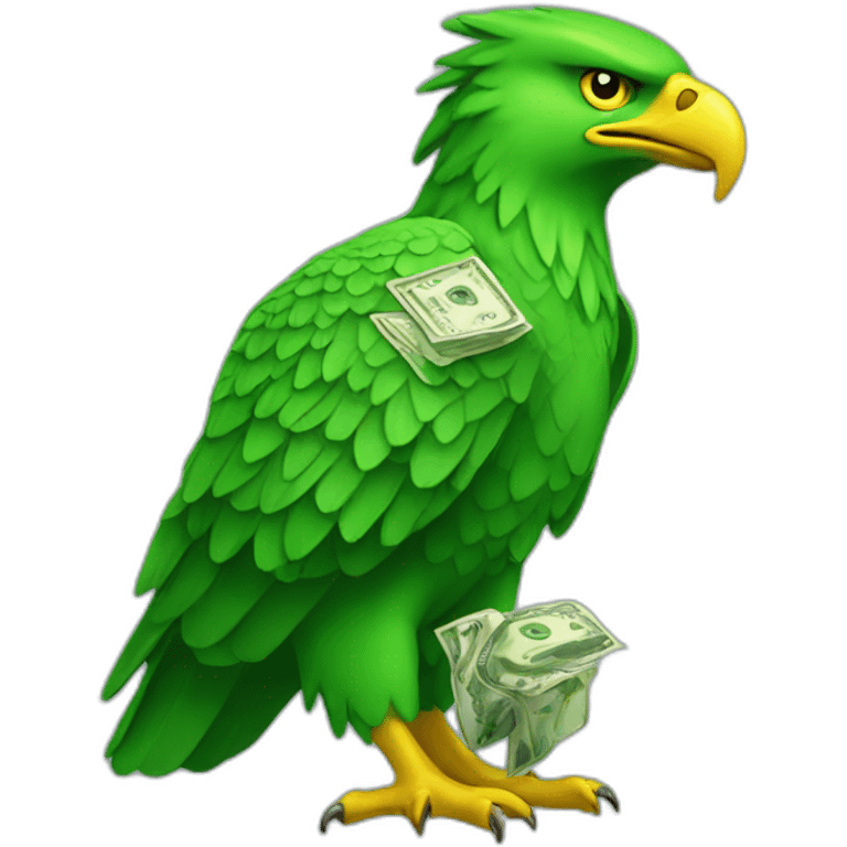 green eagle with money emoji