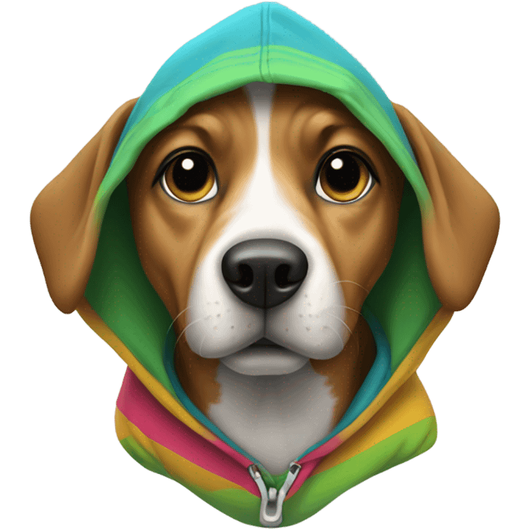 Dog wearing a hoodie emoji