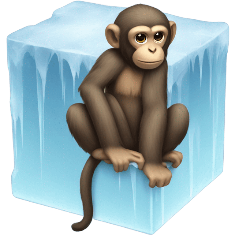 Monkey on ice emoji