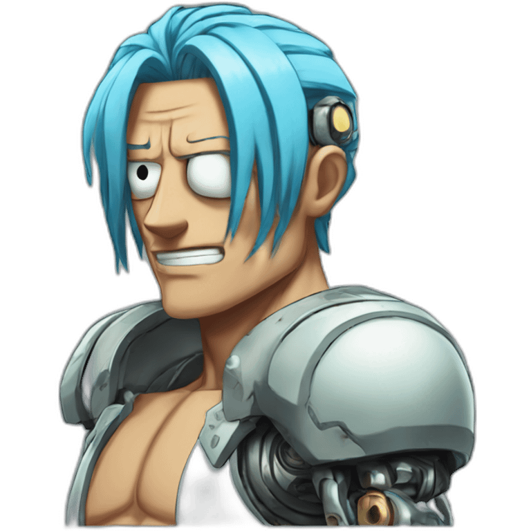 franky the cyborg from one piece comic emoji