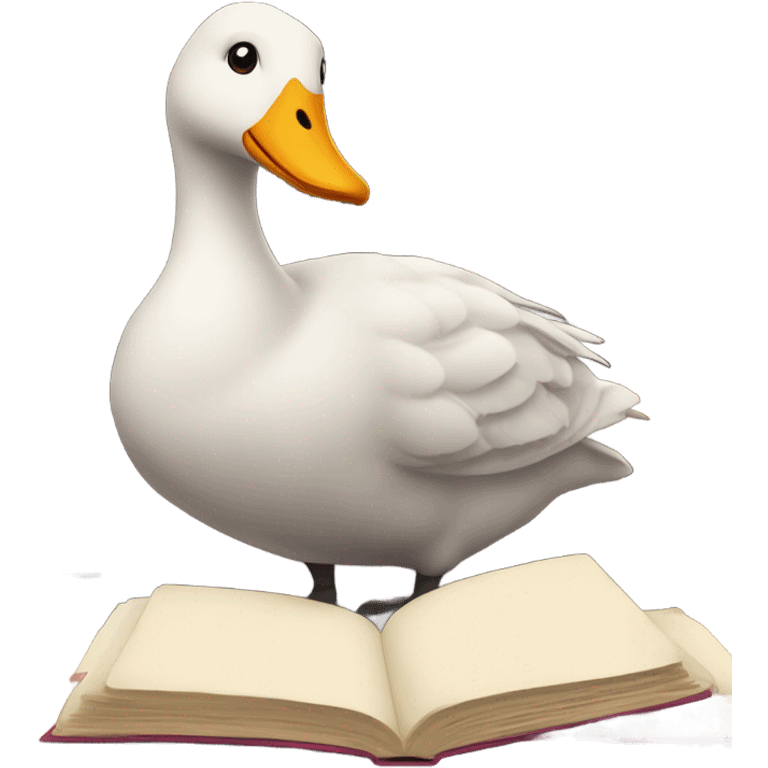 Goose studying books emoji