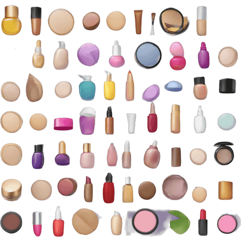 different cosmetics arranged in a circle emoji