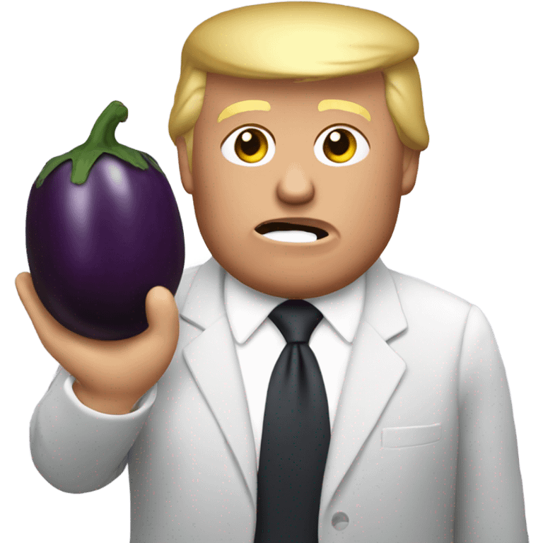 Donald trump eating eggplant emoji