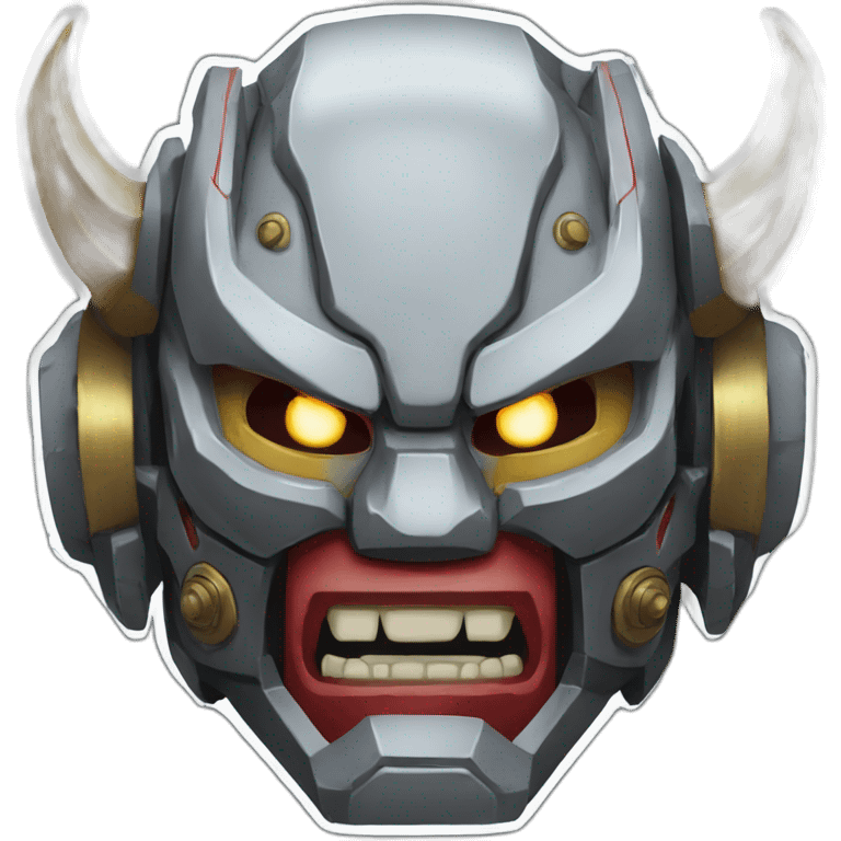 mecha japaense oni mask emoji