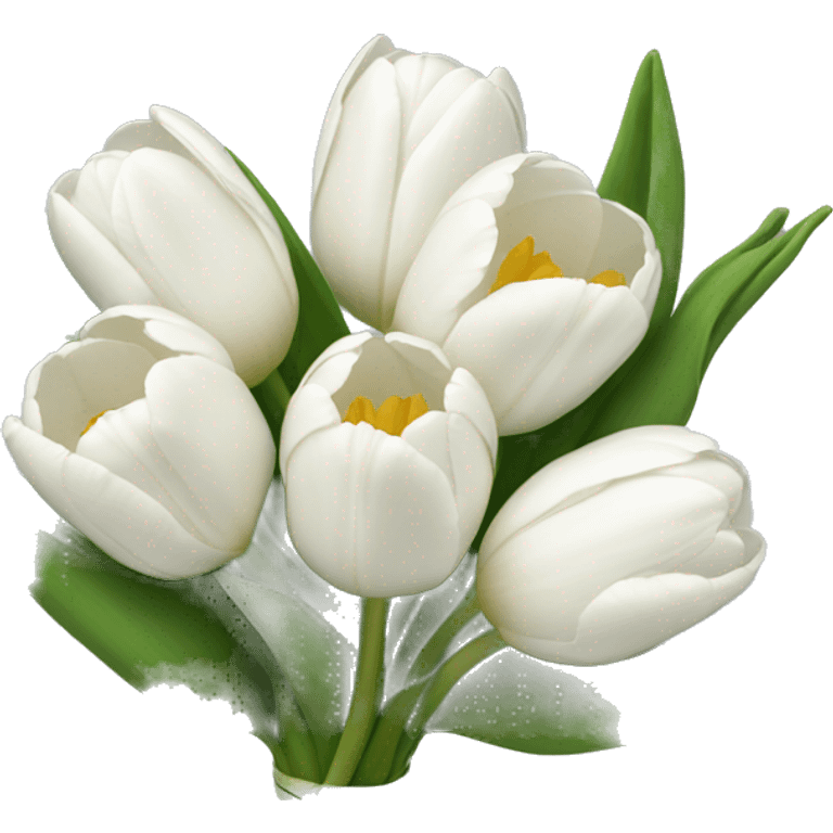 white tulip bouquet  emoji