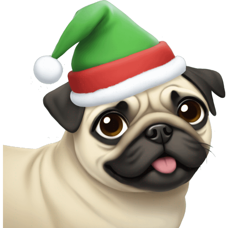 Pug christmas anime emoji