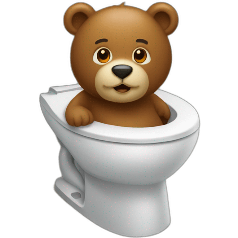 Ours sur des toilettes emoji