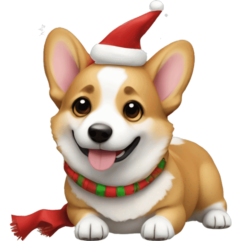 Christmas corgi emoji