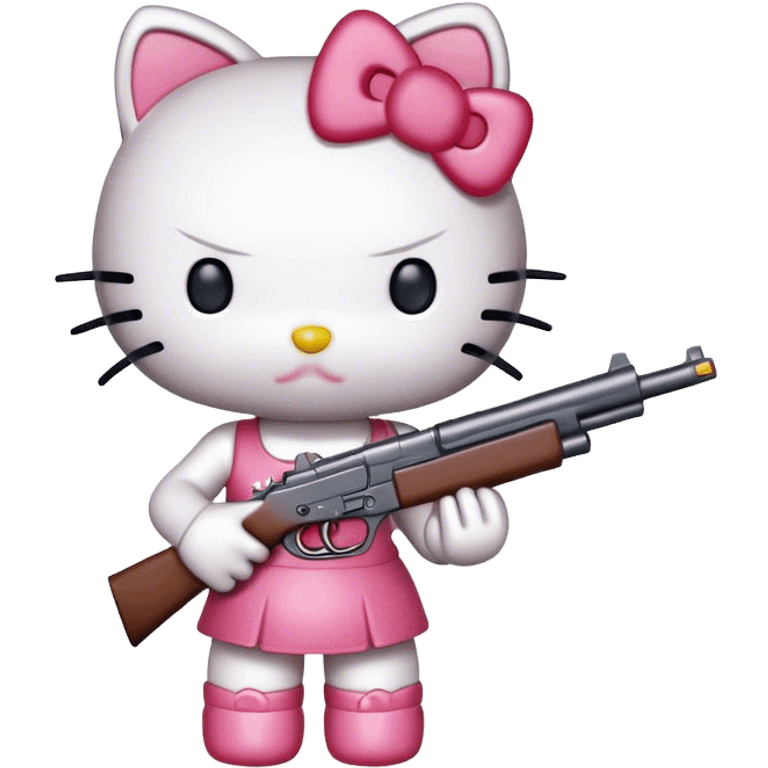 Hello kitty holding gun emoji