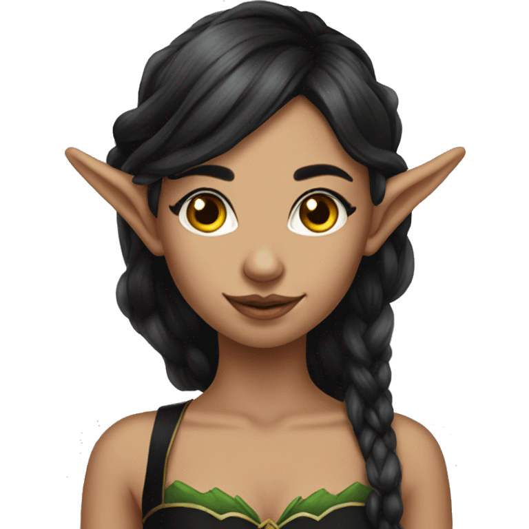 female elf fantasy black dress emoji