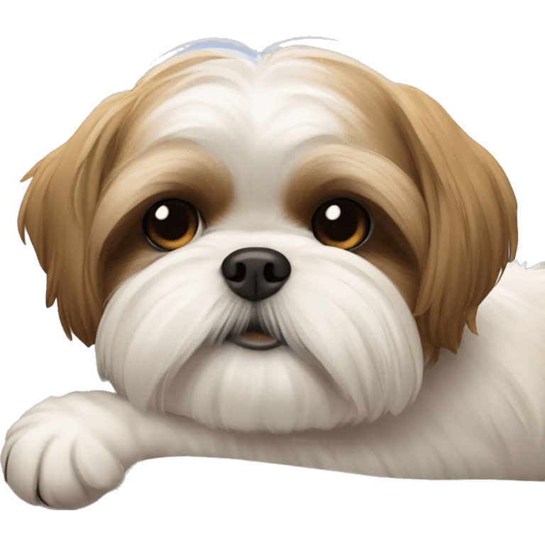 shih tzu laying down in bed  emoji