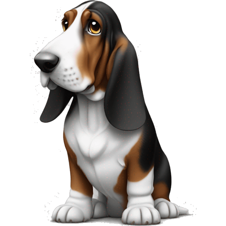 a basset hound black and white emoji