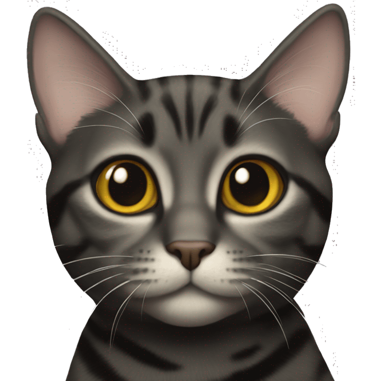 realistic black tabby cat emoji