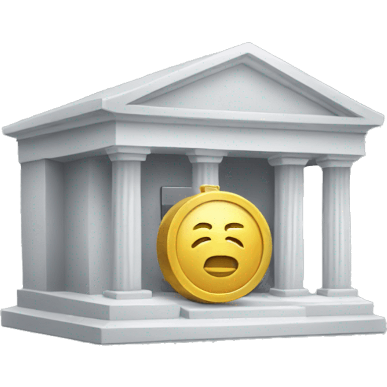 Bank with money emoji