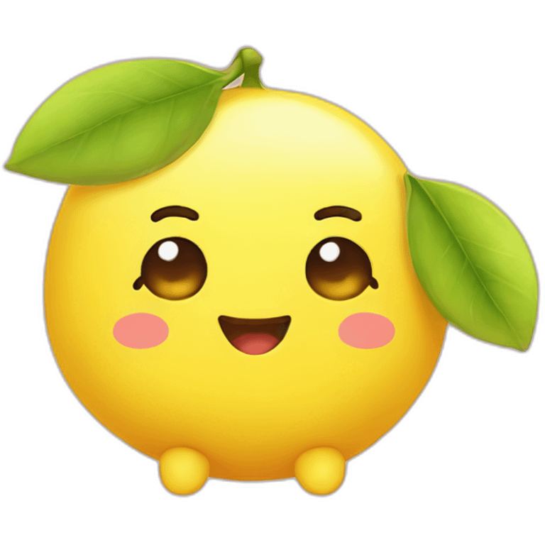 Cute lemon kawaii emoji