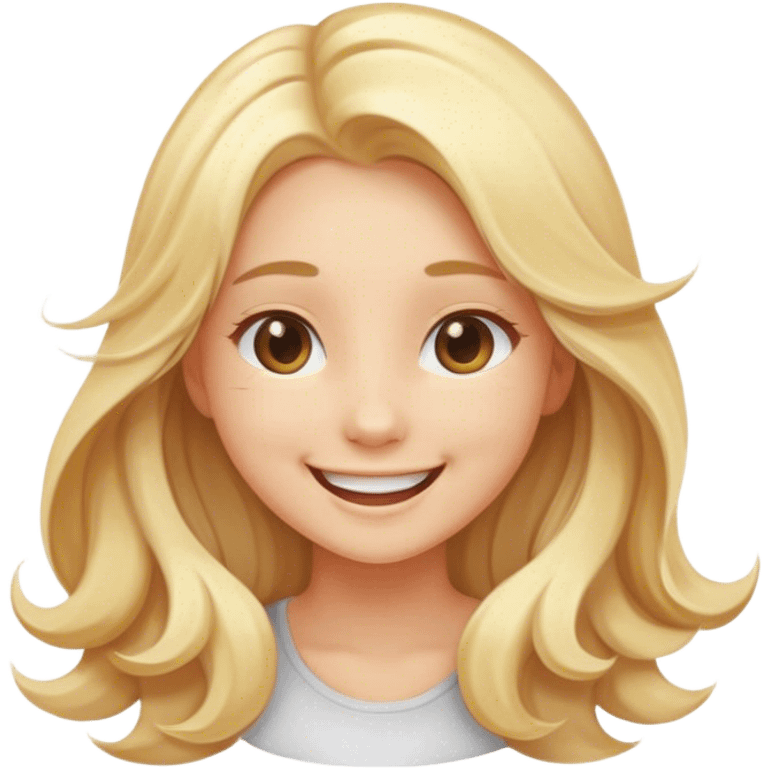 smiling girl with blonde hair emoji