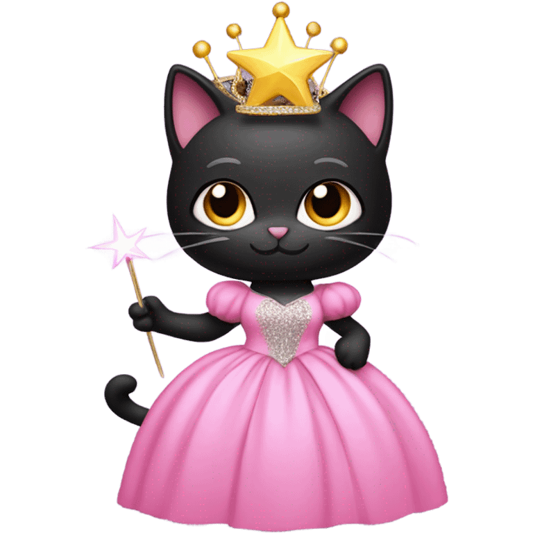 Black cat as Glinda the good witch  emoji