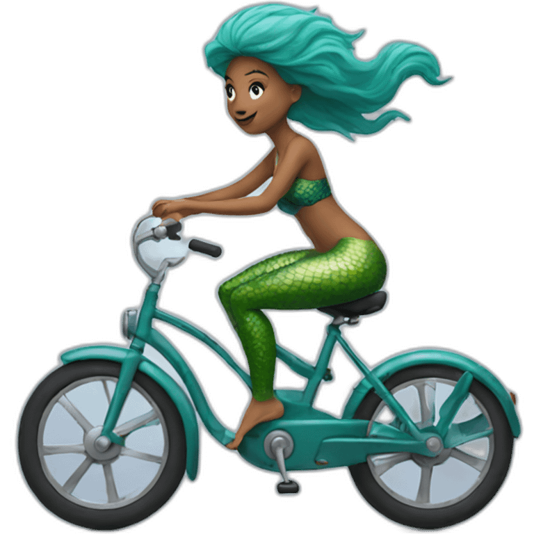 Mermaid Riding a bike emoji