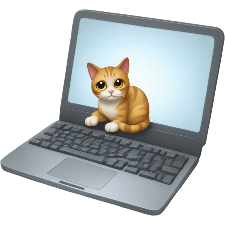 Cat using laptop emoji