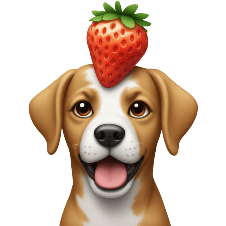 Dog with a strawberry on its head emoji