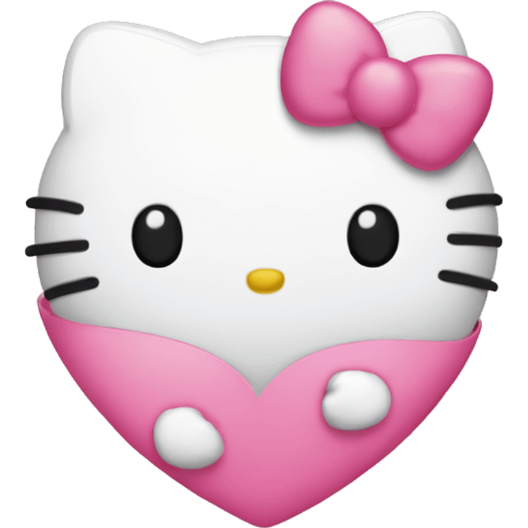 cute pink hello kitty heart emoji