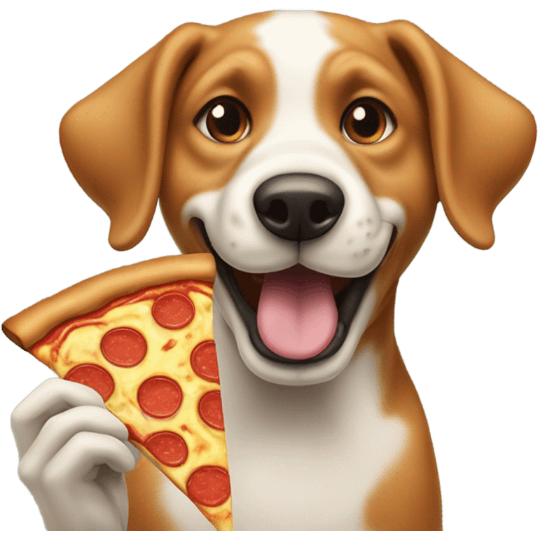 Dog eating pizza  emoji