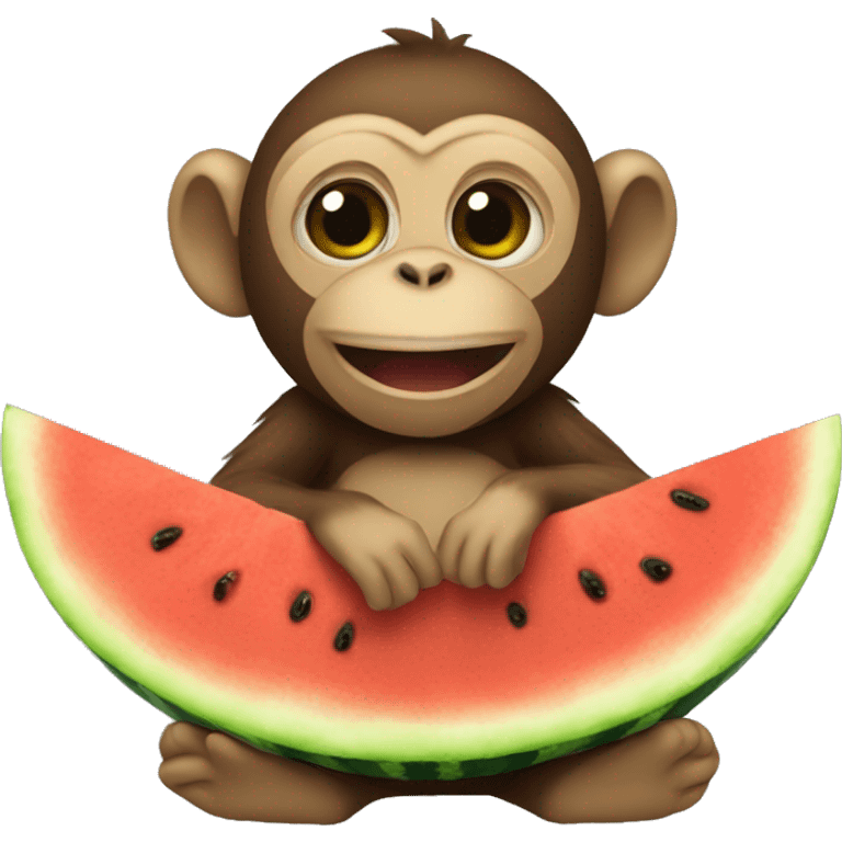 Monkey eating watermelon  emoji