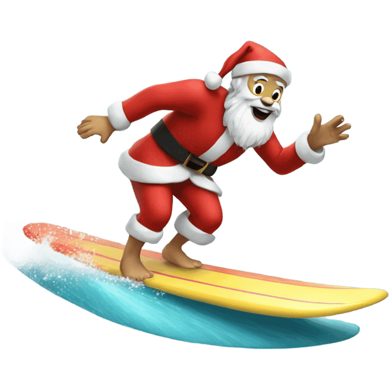 Santa surfing emoji