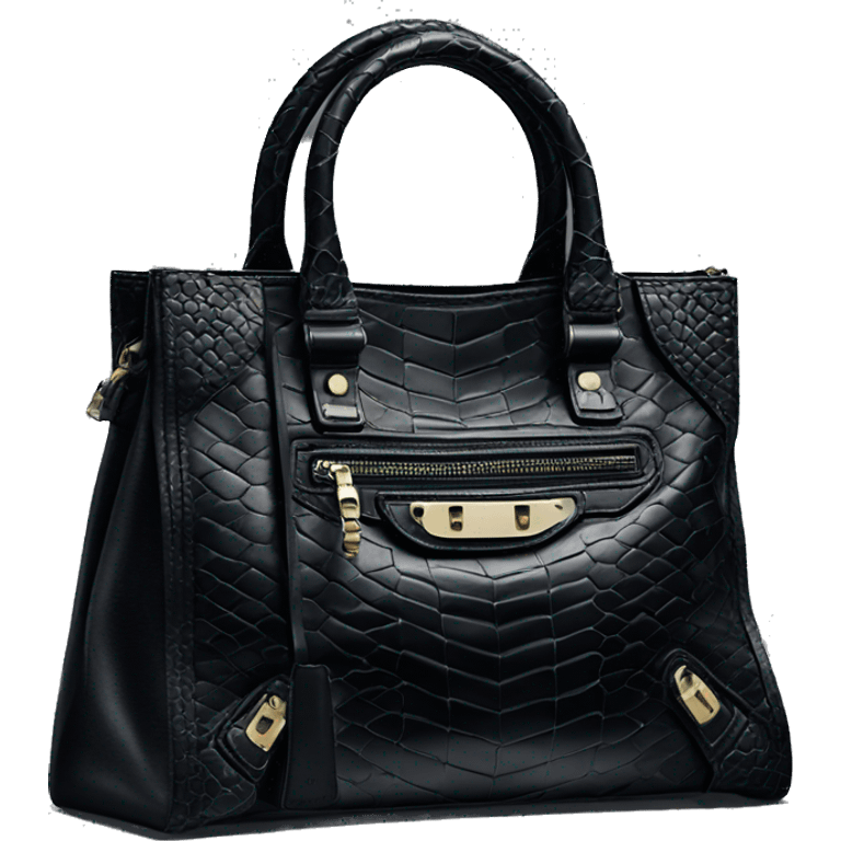 Balenciaga black snake city  bag emoji