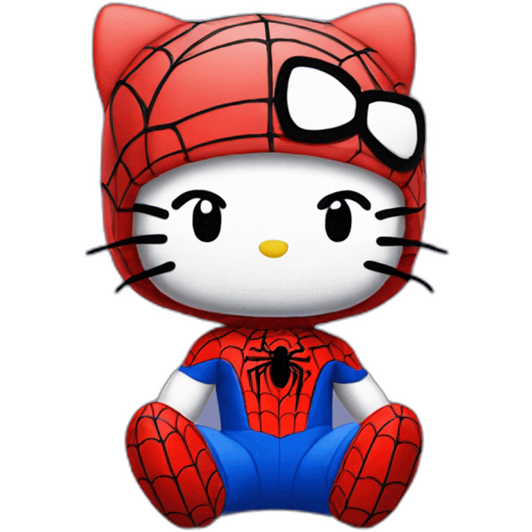 Hello kitty with a spider man cap (very cute) emoji