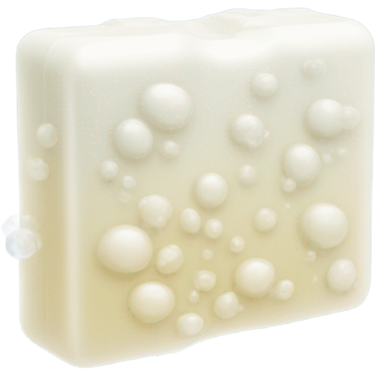  white bar of soap with bubbles emoji