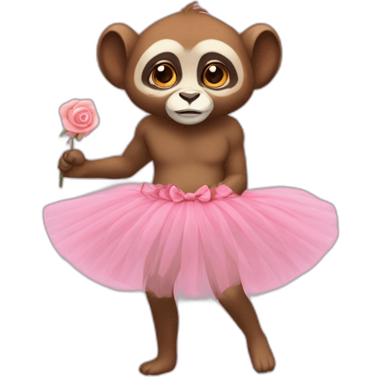 Ourang outan avec un tutu rose emoji