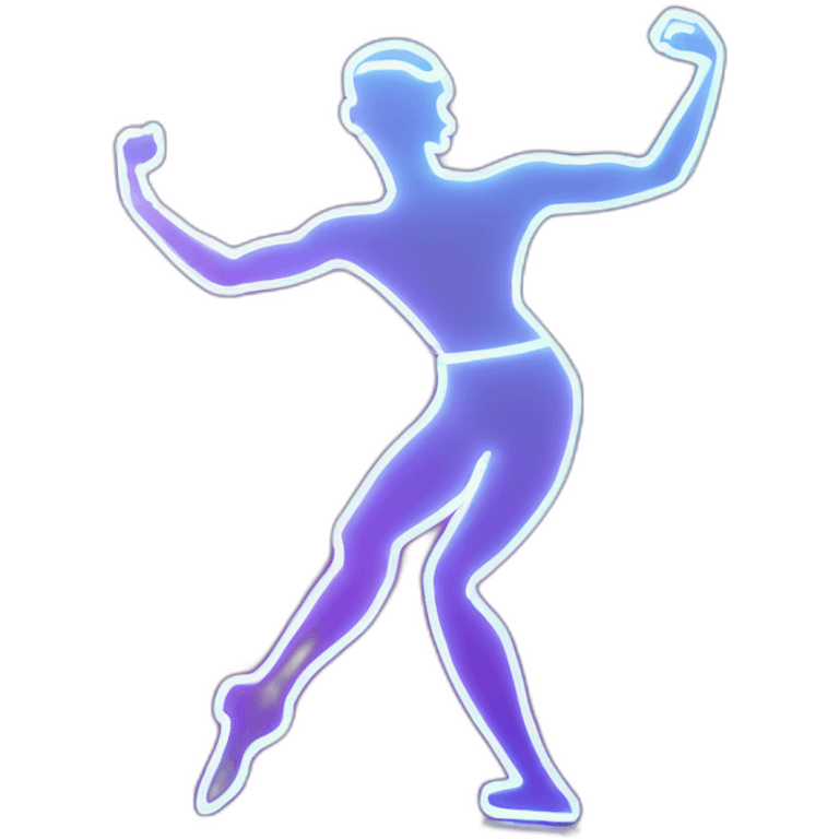  WHITE male dancer big booty neon sign  emoji