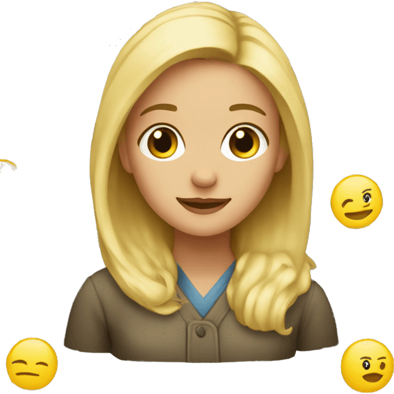 Studying blonde girl emoji