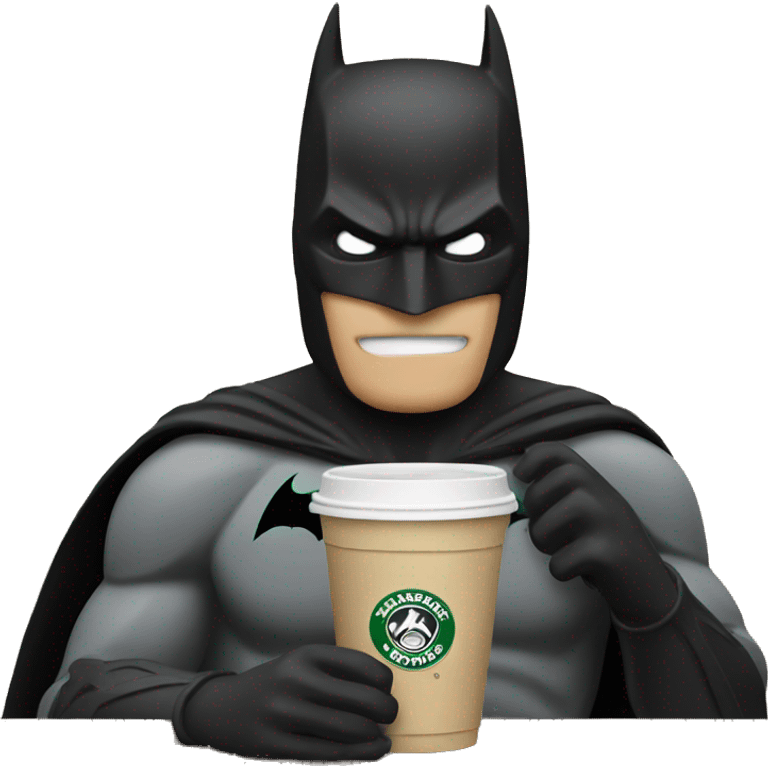 Batman drinking Starbucks emoji