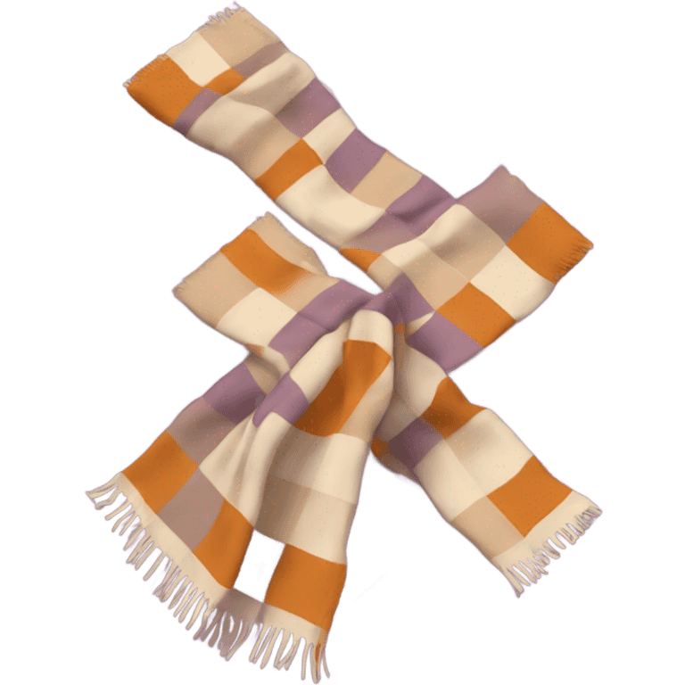 Scarf with Quadrats in violett, beige white and brown orange emoji