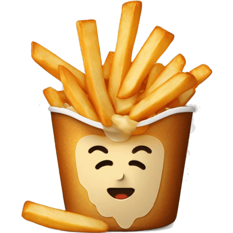 Poutine qui mange une poutine emoji