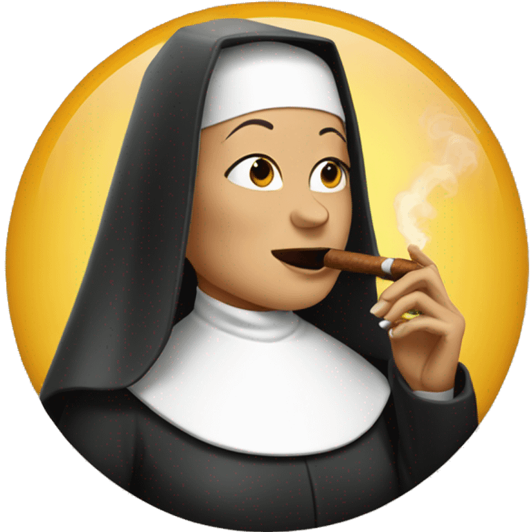 Nun smoking a cigar  emoji