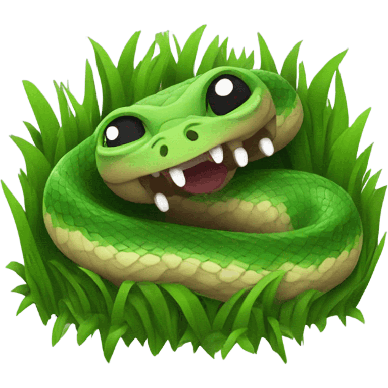 snake eat grass emoji