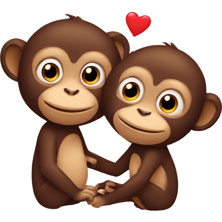 monkey couple being in love emoji