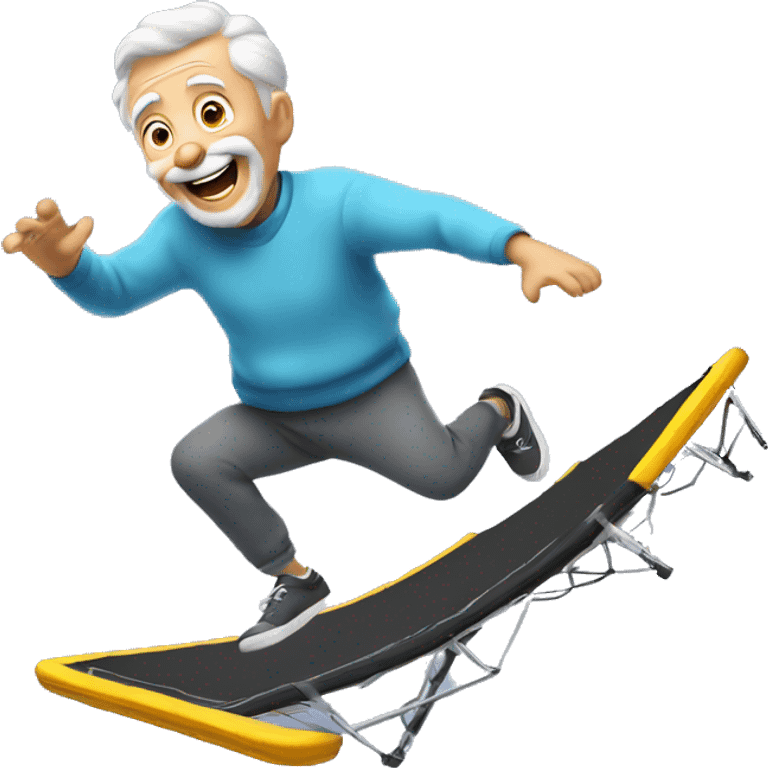 grandpa jumping on trampoline emoji