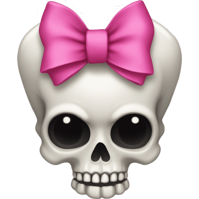 Skull with a pink bow emoji