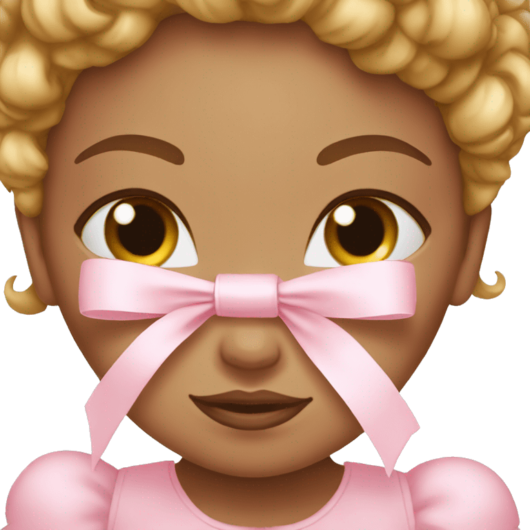 Coquette light pink bow emoji