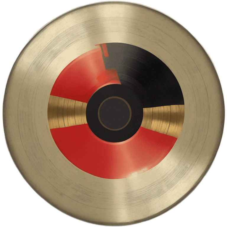 vintage music record with red center emoji