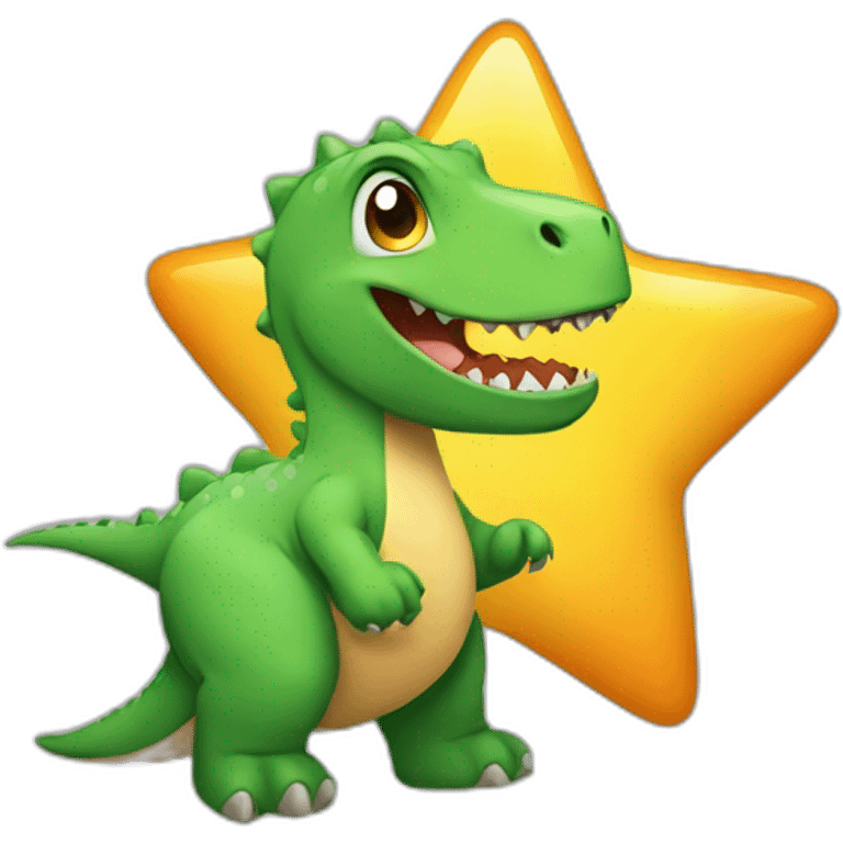 Dinosaur-holding-a-star emoji